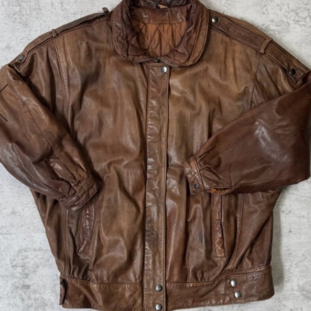 Vintage Brown Leather Jacket